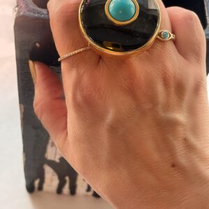 Anillo Obsidiana con turquesa