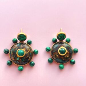 Aretes Malaquita~ evento especial Espacio Vogue abril 2026